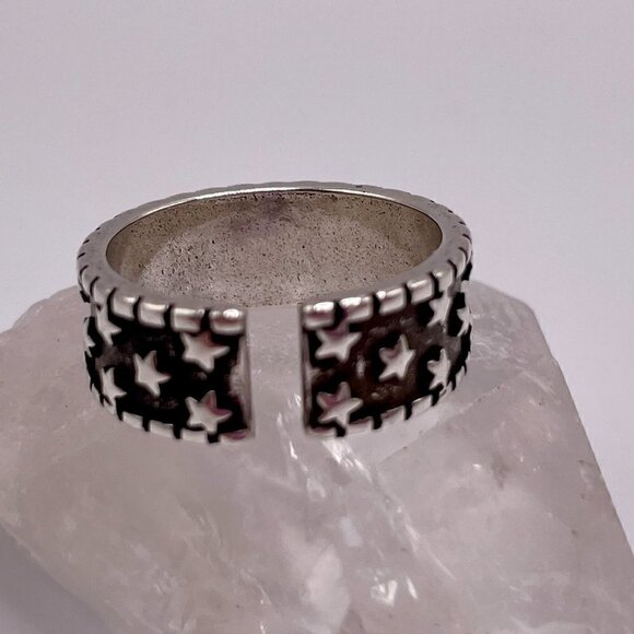 925 Sterling Stamped Adjustable Star Boho Ring #1308 - Picture 10 of 11